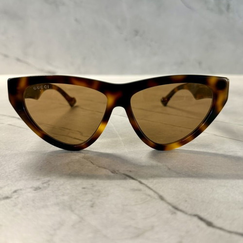 Gucci GG1333S 002 Havana Cat-Eye Sunglasses used, brown lenses