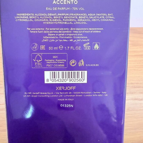 Xerjoff Accento Eau de Parfum 50ml new, sealed