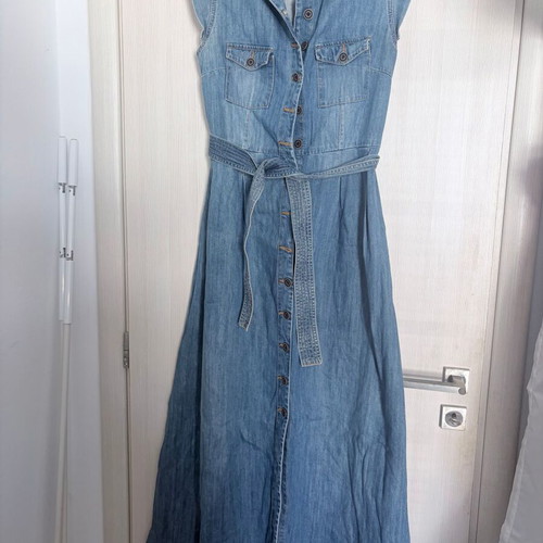 Attrattivo long denim dress, size M, blue