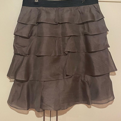 Skirt with ruffles Zara brown like new, size L