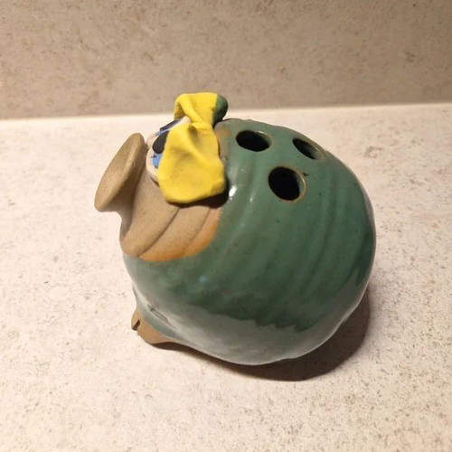Ugly Pottery Wales Handmade Ceramic Pen Holder, Funny Pig