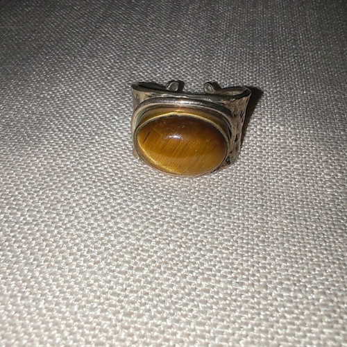 Silver ring handmade with tiger's eye stone like new
