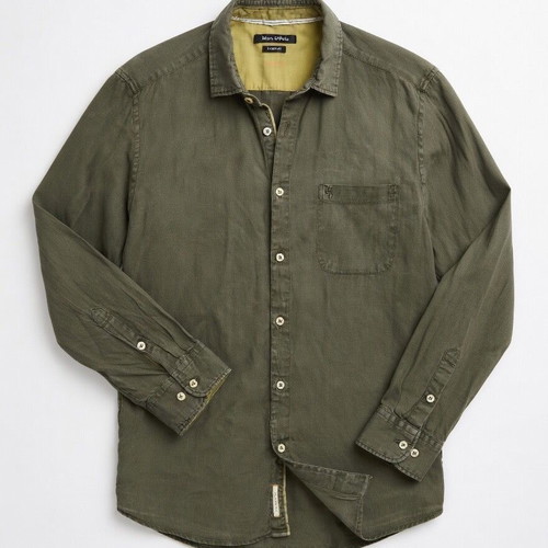 Marc O'Polo 100% linen shirt size M used, khaki green