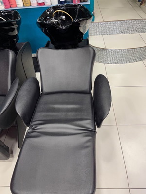 Salon shampoo bowl used with porcelain and adjustable seat