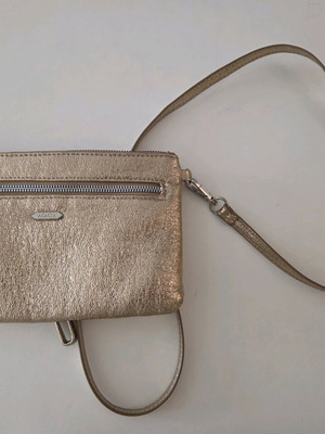 Acacia Crossbody Clutch Metallic Crinkle Gold Like New