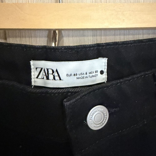 Zara black denim pants size 40 like new with sparkly details