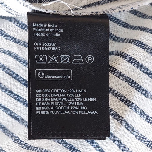 H&M cotton blouse, white and grey, size M