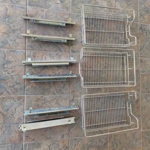 Stainless steel kitchen cabinet baskets new with heavy-duty sliding mechanism