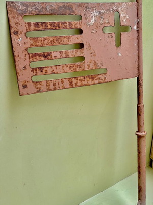 Metal Greek flag wind vane 1960, heavy construction