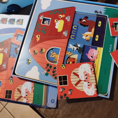 Wooden educational toys used, pack with boxes
