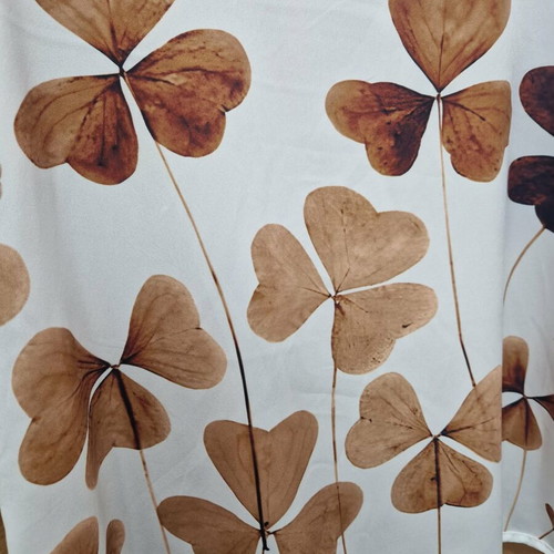 Women's 2-Piece Set Camel Wide-Leg Trousers and White Clover Print Top Size 42