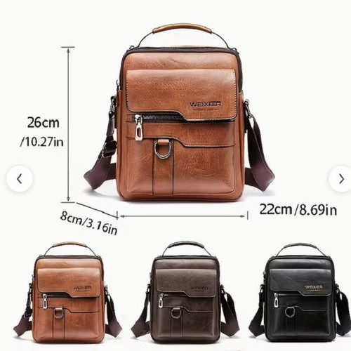 Men's High-Quality Leather Shoulder Bag New, Multifunctional Compartments