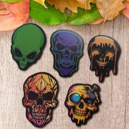Skull stickers used, pack of 5