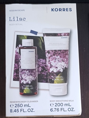 Korres Lilac σετ renewing body cleanser και body smoothing milk σφραγισμένο