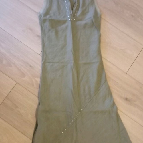 Linen dress like new, slim fit, olive color, size XS 34