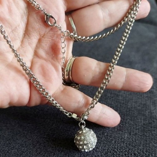 Choker necklaces with ball and zircon, like new, set of three