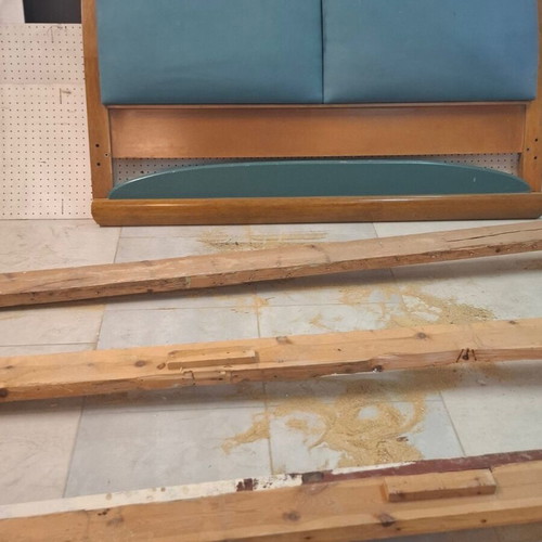 Double bed walnut with leather like new, 1.60x2m