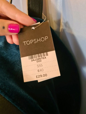 Velvet backpack Topshop new, petrol color