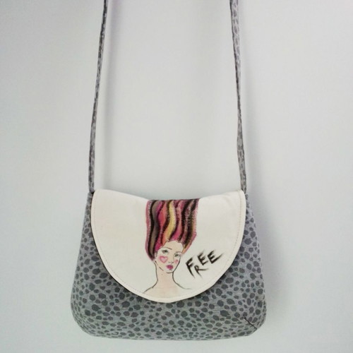 Women's crossbody bag new, handmade hand-painted design