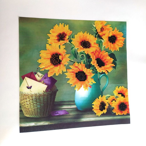 Sunflower diamond painting canvas new 25x25 without frame