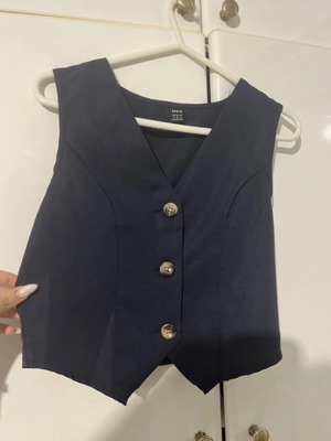 Shein fabric crop vest dark blue like new