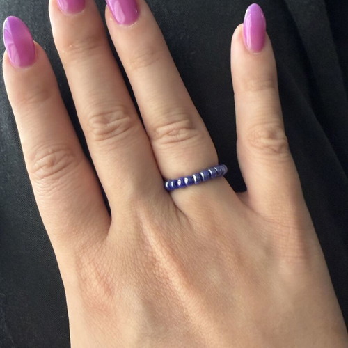Metallic blue purple ring handmade, new
