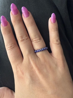 Metallic blue purple ring handmade, new