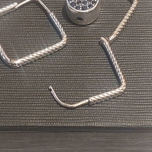 Square earrings A.L.E. silver new