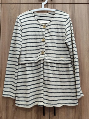 Regalinas ριγέ μπλούζα layered με χρυσά κουμπιά μέγεθος one size