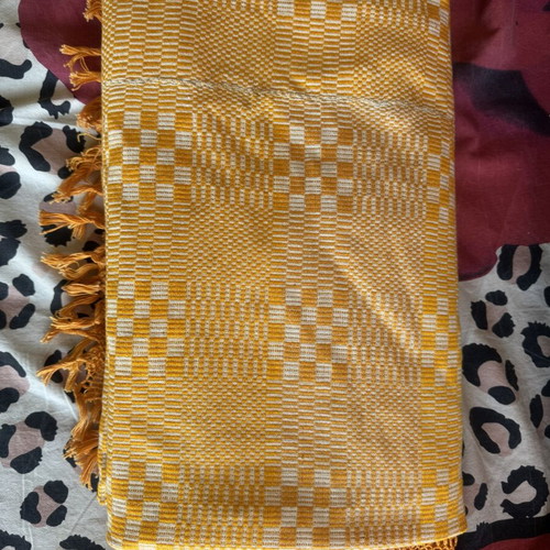 Handwoven Tablecloth with Lace Edging like new, 2.00x2.00 m