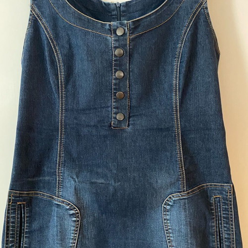 Blue denim dress slim fit like new, size M