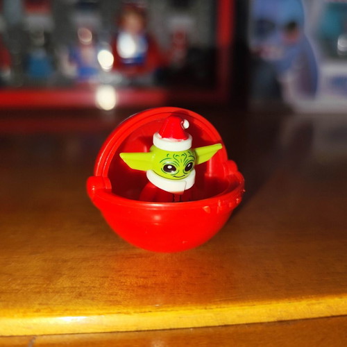 Santa Grogu Star Wars figure like new with red hover pram