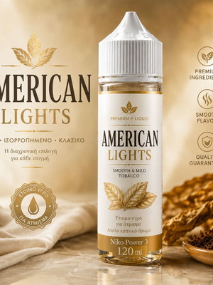 American Lights Nico Power 3 120ml Tobacco E-Liquid New