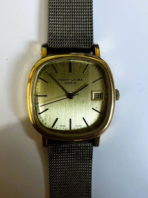 Favre Leuba Geneve wristwatch refurbished, gold and silver