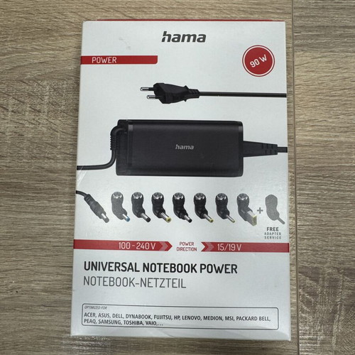 Hama Universal Notebook Power Supply 90W new laptop charger with multiple plugs