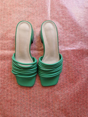Green platform sandals size 36 new