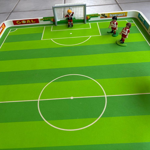 Playmobil football field toy used, authentic collectible