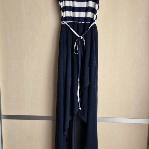 Paranoia maxi dress used navy striped size S