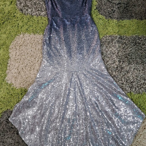 Chi Chi London maxi sequin dress like new, grey, size M