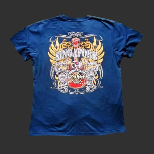 Hard Rock Cafe Singapore T-shirt 34th Anniversary size M like new, multicolor cotton