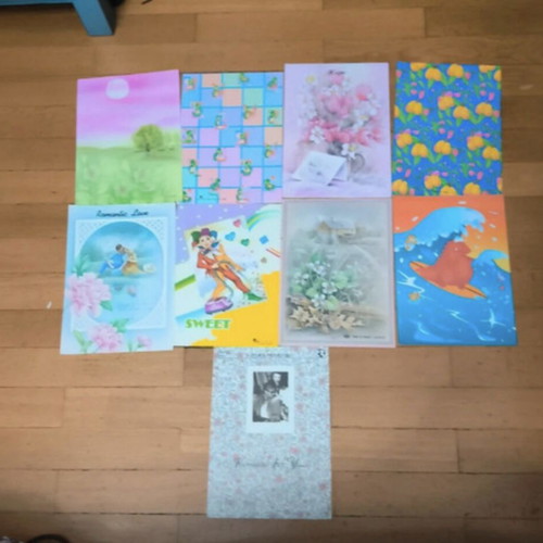 Collectible letter papers used, set of nine covers