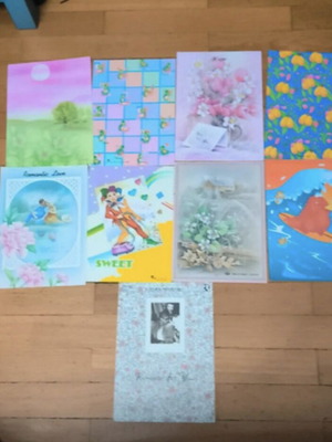 Collectible letter papers used, set of nine covers