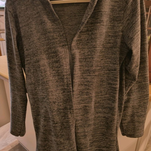 Thin gray jacket with hood used, size Medium
