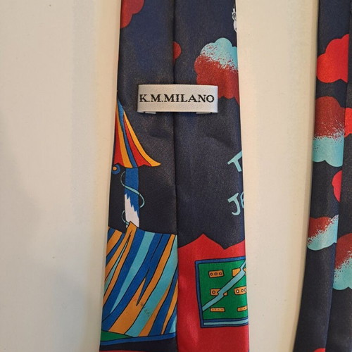 Vintage ties like new, set of 3, black and multicolor