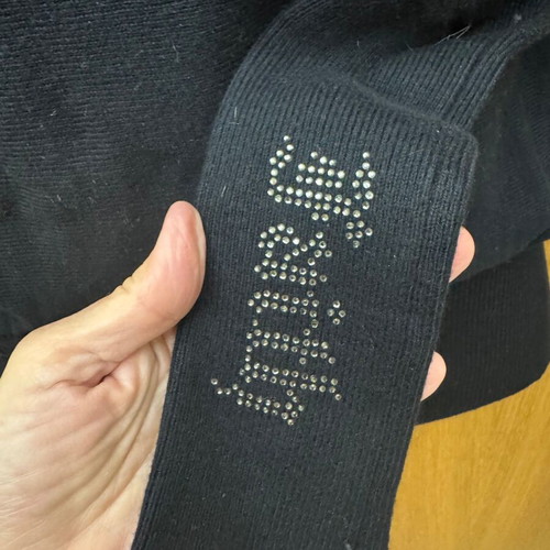 Sexy top Faith Connexion like new, black with silver rhinestones