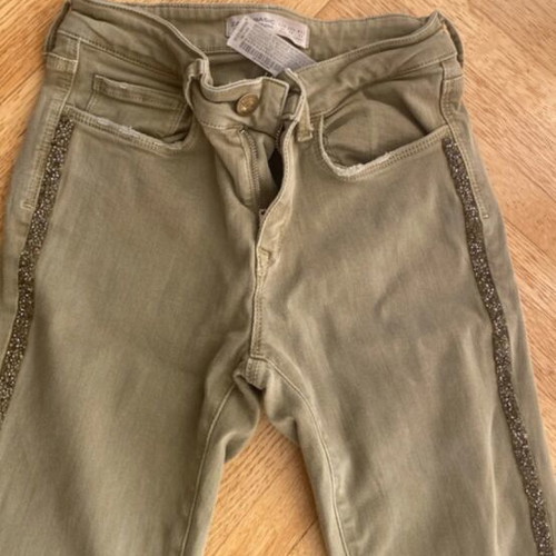Zara high waist mom fit jeans with rhinestones