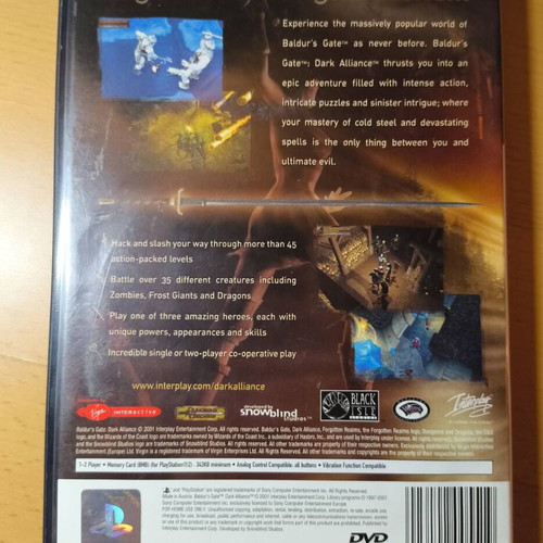 Baldur's Gate: Dark Alliance PlayStation 2 mint condition, complete (CIB)