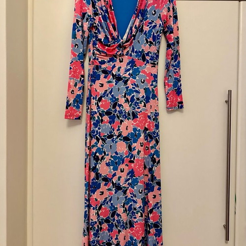 Sfera midi dress with flowers like new, blue and pink