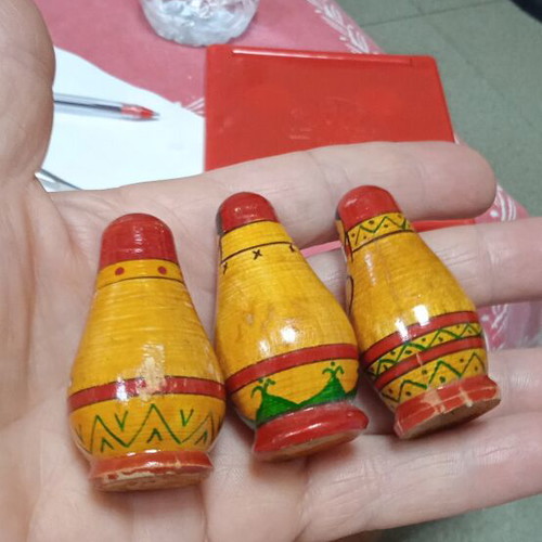 Russian wooden folk art dolls, 1984