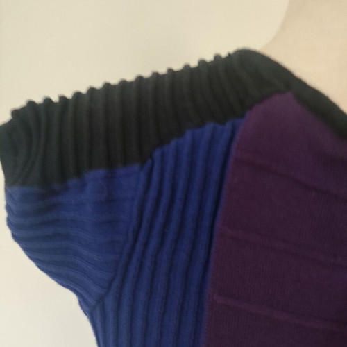 Sandro Paris cotton mini dress with crochet and color blocks, size S